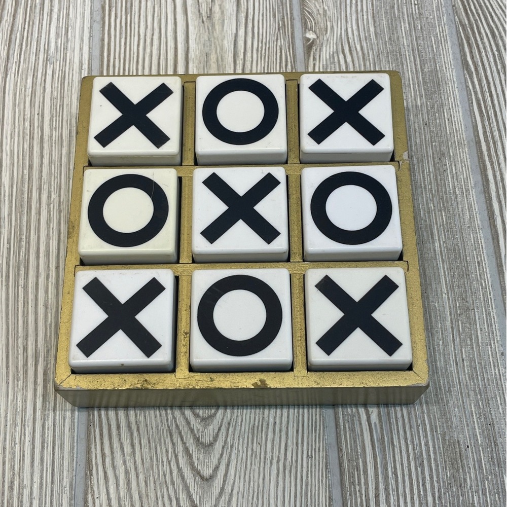 Target Tic-Tac-Toe Gold Wood Decorative Board Game Coffee Table Decor 081080892